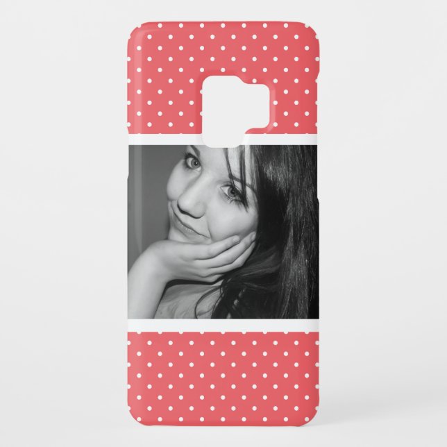 Cute Polkadots Pink with Large Photo Case-Mate Samsung Galaxy Case (Back)