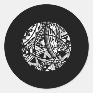 Cute Polynesian Tattoo Hawaiian Tribal Samoan - Gi Classic Round Sticker