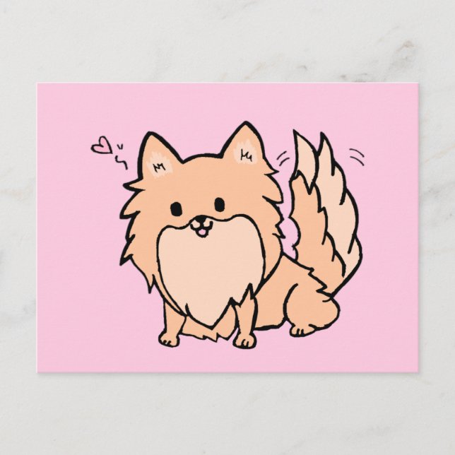 Cute Pom Blank Postcard (Front)