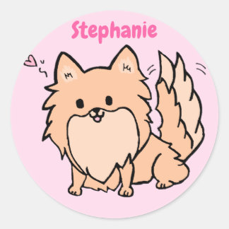 Cute Pom Classic Round Sticker