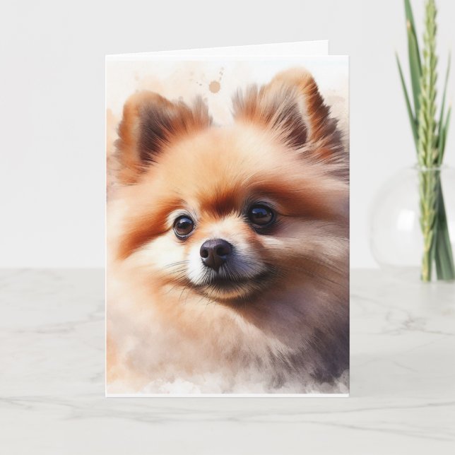 Cute Pomeranian Card (Front)