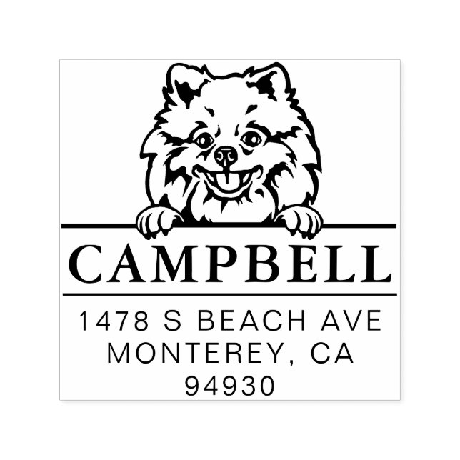Cute Pomeranian Custom Dog Address Stamp  (Design)