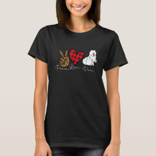 Cute Pomeranian Dog Peace Love Pom Puppy   T-Shirt