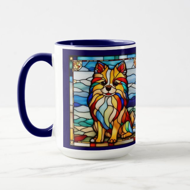 Cute Pomeranian Dog Rainbow Mug (Left)