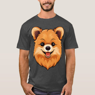 Cute Pomeranian Face toon Puppy Dog Lover T-Shirt