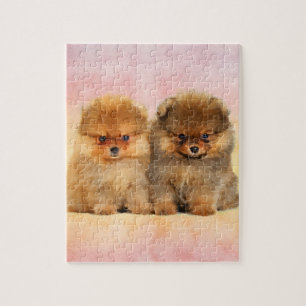 Cute Pomeranian German Spitz Puppies Jigsaw Puzzle