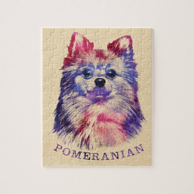 Cute Pomeranian German Spitz Sketch Jigsaw Puzzle (Vertical)