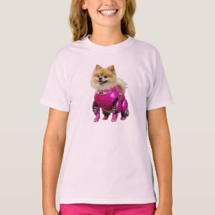 Cute Pomeranian Robot Kid's T-Shirt
