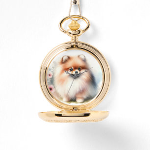 Cute Pomeranian watercolor illustration Watch