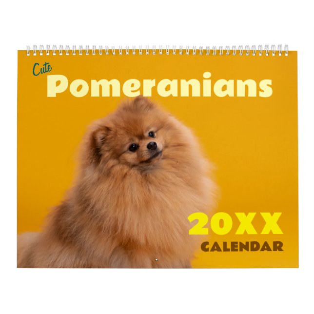Cute Pomeranians Dog Wall Calendar (Cover)