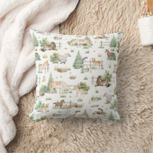 Cute ponies throw pillow