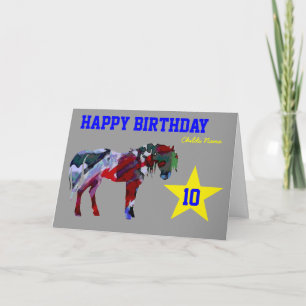 Cute Pony Birthday Card - 10th Birthday Card