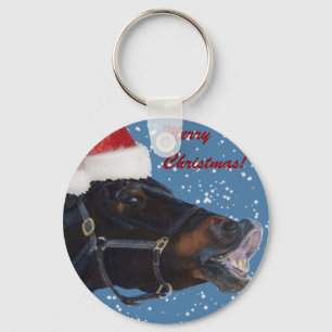 Cute Pony Christmas Keychain