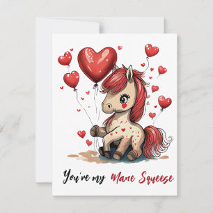 Cute pony custom valentine holiday card