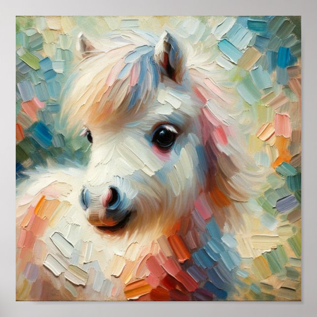 Cute Pony Impressionist Poster (Front)