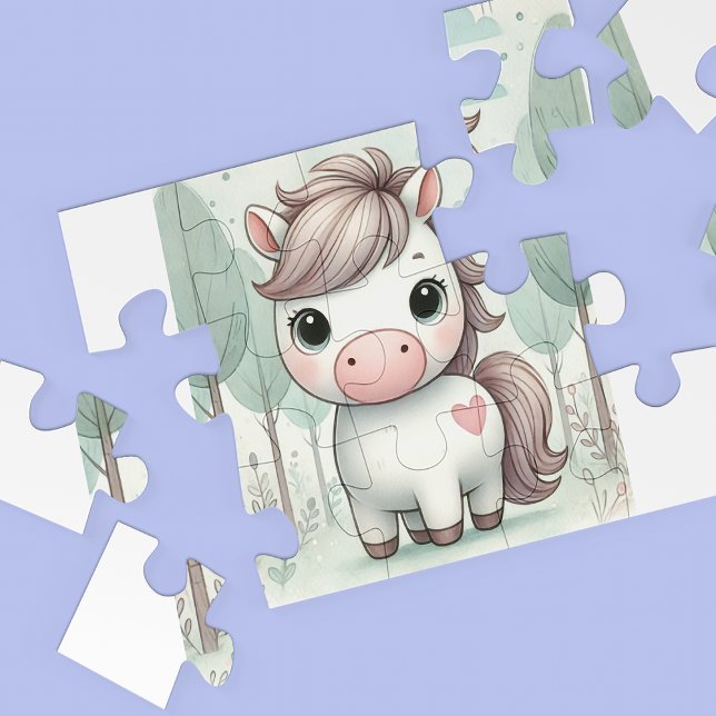 Cute Pony in a Whimsical Forest Jigsaw Puzzle (Creator Uploaded)
