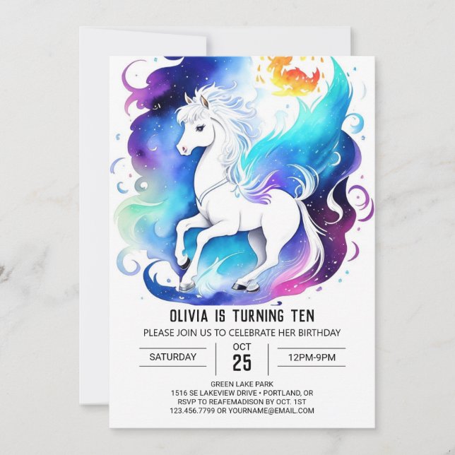 Cute Pony Parade Birthday Invitation (Front)