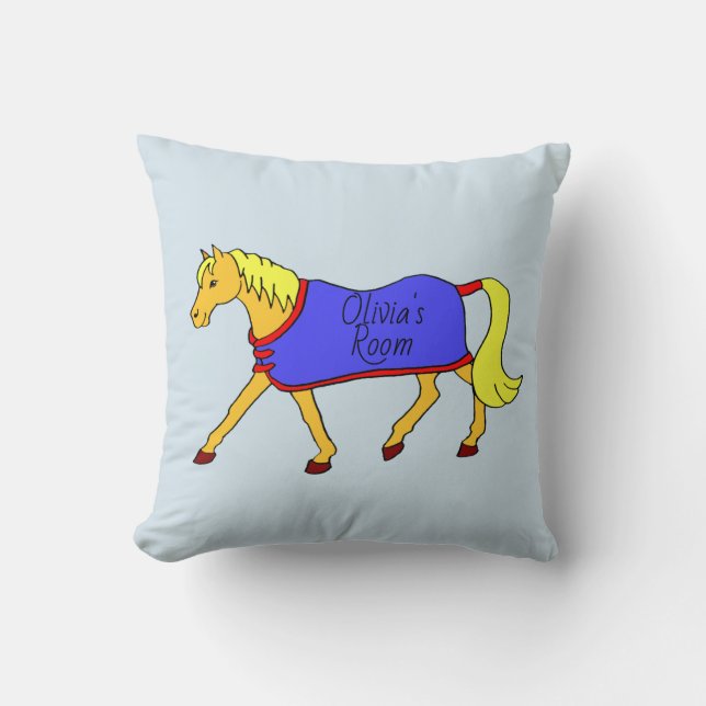 Cute Pony Personalised Throw Pillow (Front)