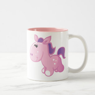 Cute Pony Two-Tone Coffee Mug