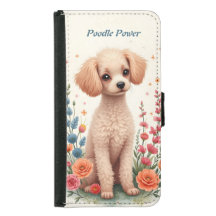 Cute Poodle and Flowers