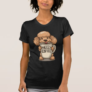 Cute Poodle Coffee Lover T-Shirt
