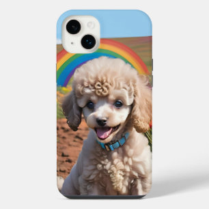 Cute Poodle Colourful flower and rainbow iPhone 14 Plus Case