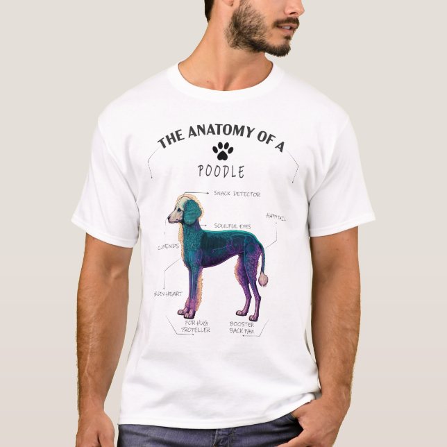 Cute Poodle Dog Anatomy - gift Dog lovers dad mom  T-Shirt (Front)