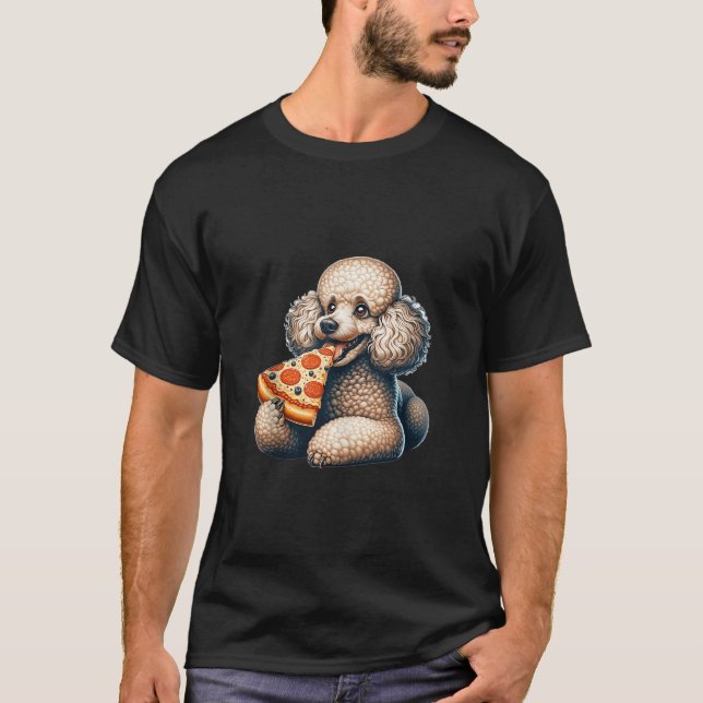 Cute Poodle Dog Eating Pizza Puppy Lover Tank Top (Front)
