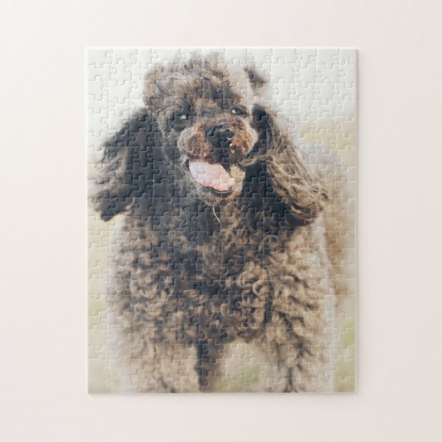 Cute Poodle Dog Face Smile Smiling Jigsaw Puzzle (Vertical)