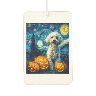 Cute Poodle Dog Halloween Jack O Lantern Pumpkin F Air Freshener