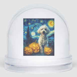 Cute Poodle Dog Halloween Jack O Lantern Pumpkin F Snowglobe