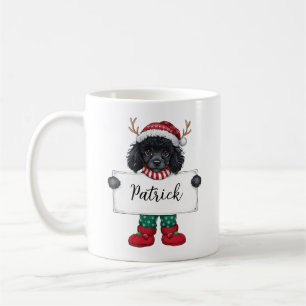 Cute Poodle Dog Personalized Christmas Mug
