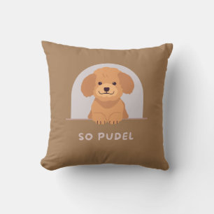 Cute Poodle Dog Pet Animals Love Paw Pet  Throw Pillow