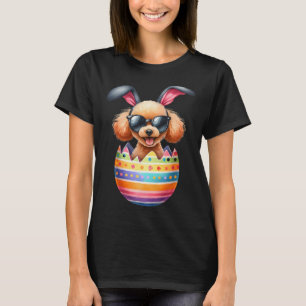 Cute Poodle Egg Happy Easter Day Dog Dad Dog Mom T-Shirt
