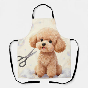 Cute Poodle Grooming Bubbles Scissors  Apron
