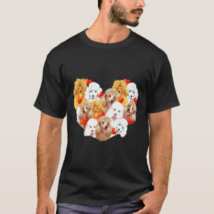 Cute Poodle Heart Valentines Day Christmas Gift T-Shirt