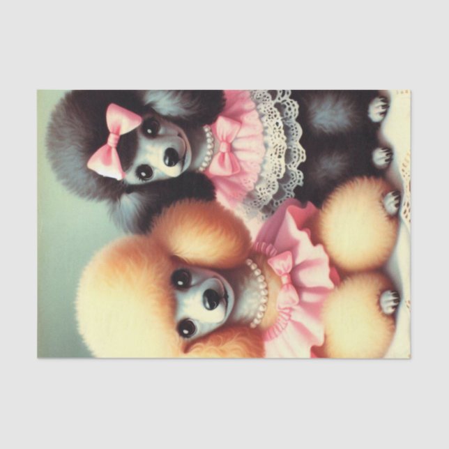 Cute Poodle Illustration Tissue Paper (Front)