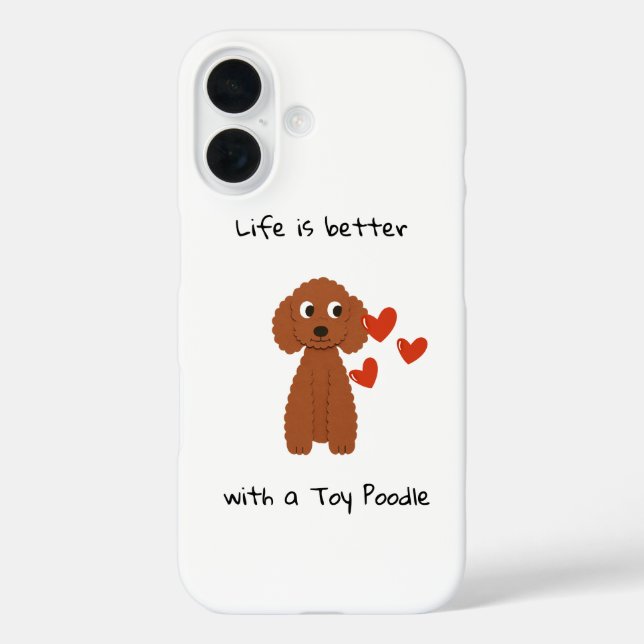 Cute Poodle iPhone 16 case (Back)