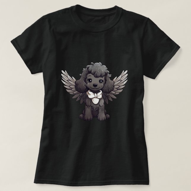 Cute Poodle is an Angel with wings T-Shirt (Design Front)