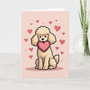 Cute Poodle Love Heart Card