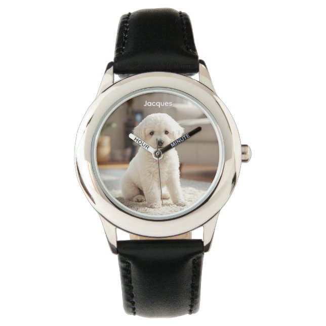 Cute Poodle Personalized Kid's Watch (Front)