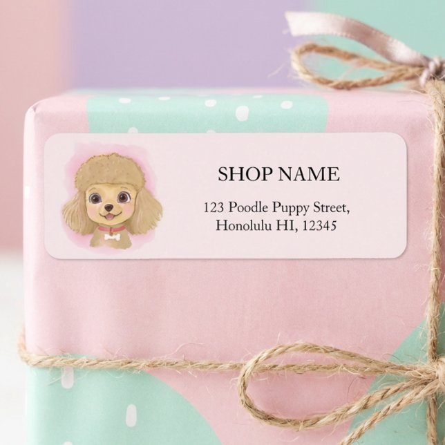 Cute Poodle Shop Return Address Labels (Creator Uploaded)