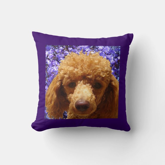 Cute Poodle Throw Pillow (Front)