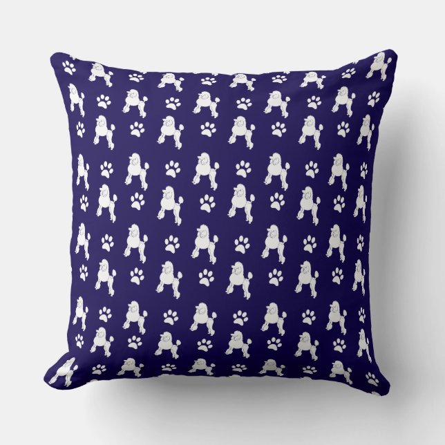 Cute Poodle Throw Pillow (Front)