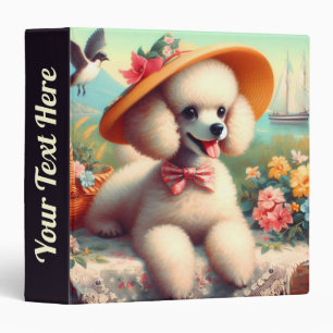 Cute Poodle Vintage Painting Binder