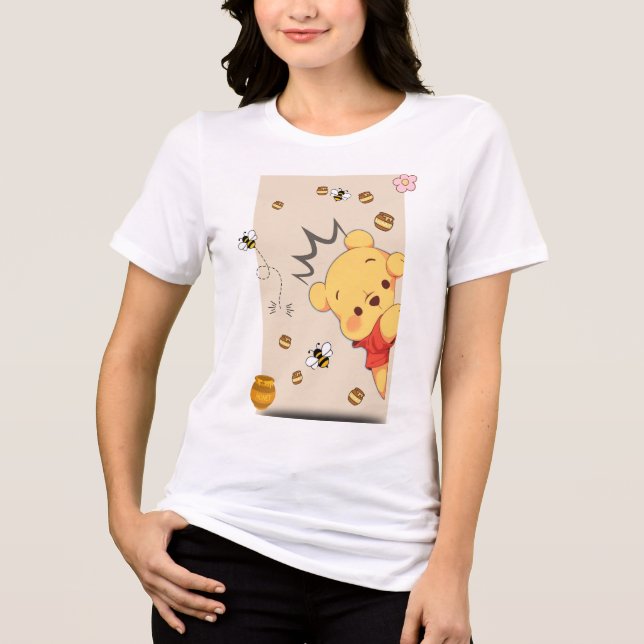 Cute Pooh Bear Tri-Blend Shirt (Front)