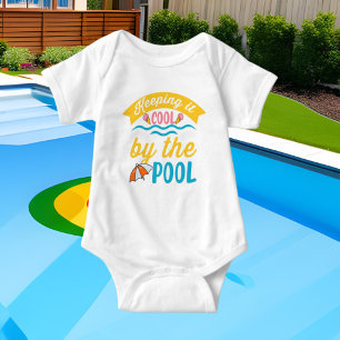 cute pool baby word art unisex bodysuit