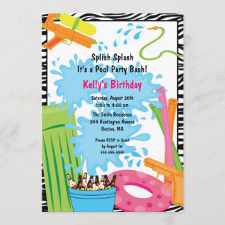 Cute Pool Birthday Invitation