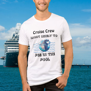 Cute Pool Cruise 'Most Likely To Teal Personalize Tri-Blend Shirt