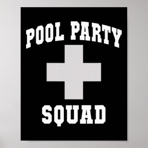 Cute Pool Party Squad Dad Cruise Swim Scu Surfing Poster